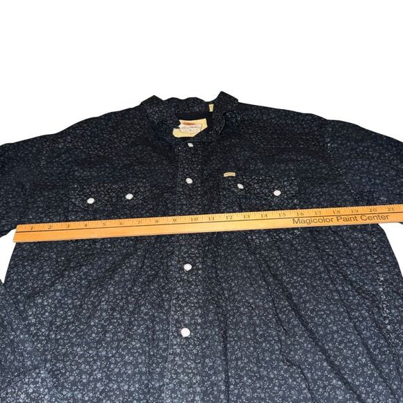 Larry Mahan Western Pearl Snap Shirt Mens L Black Floral Cowboy Rodeo Vintage - Picture 11 of 14